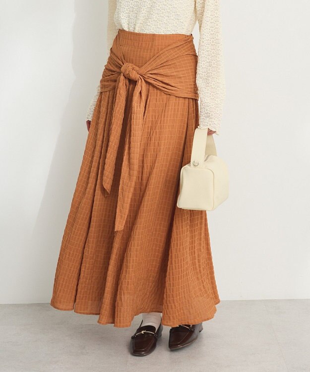 CRAFT STANDARD BOUTIQUE ツイストベルトフレアスカート Orange