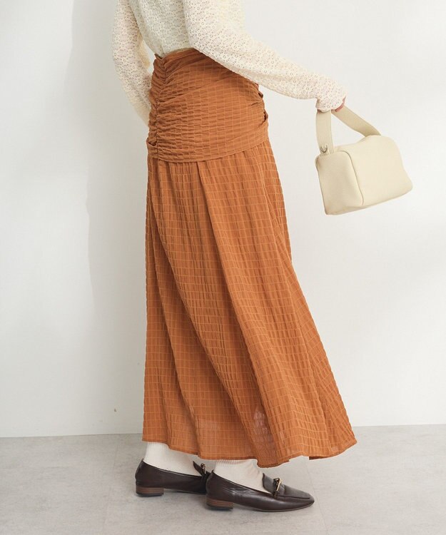CRAFT STANDARD BOUTIQUE ツイストベルトフレアスカート Orange