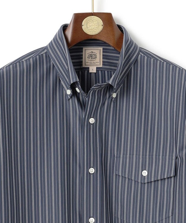 J.PRESS MEN KANEMASA マルチストライプジャージ シャツ ネイビー系1