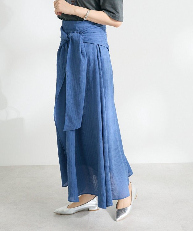 CRAFT STANDARD BOUTIQUE ツイストベルトフレアスカート Blue