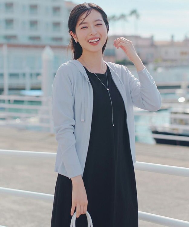 Tiaclasse サマーニットショートパーカー サックスグレー