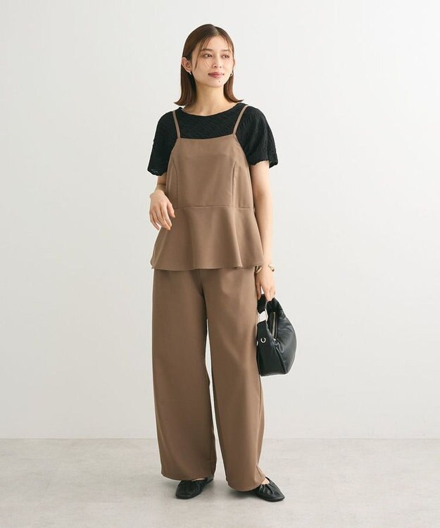 Green Parks ・ＥＬＥＮＣＡＲＥ　ＤＵＥ　ペプラムサロペット Dark Beige