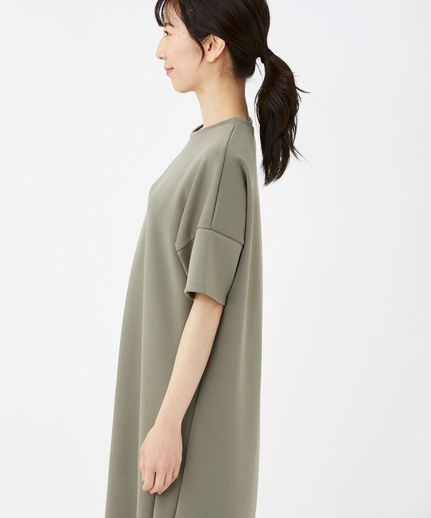 KASHIYAMA 【抗菌繊維】スタイリッシュジャージー オーバーサイズドレス オリーブ