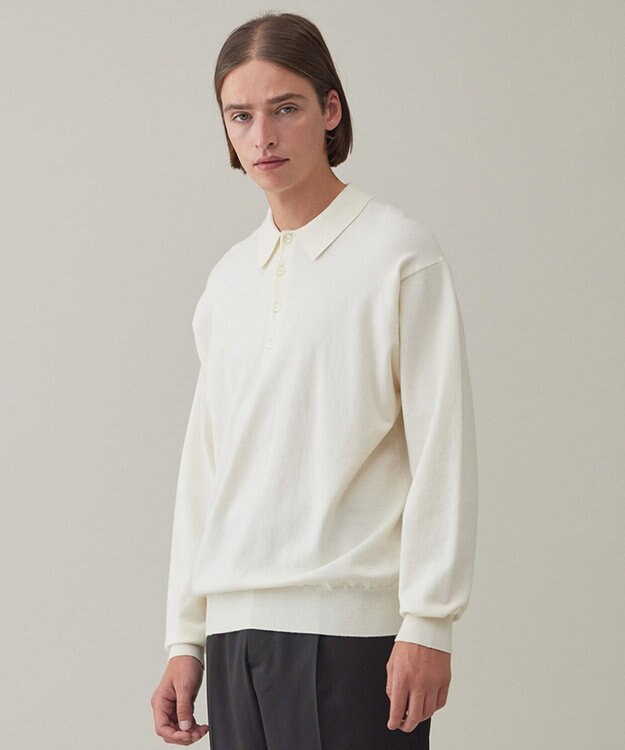 UNFILO MENS ライトウォーム ニットポロ オフ