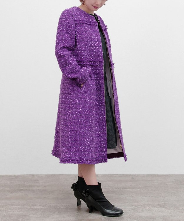 TOCCA 【消臭】SWEET TWINKLE ツイードコート パープル系