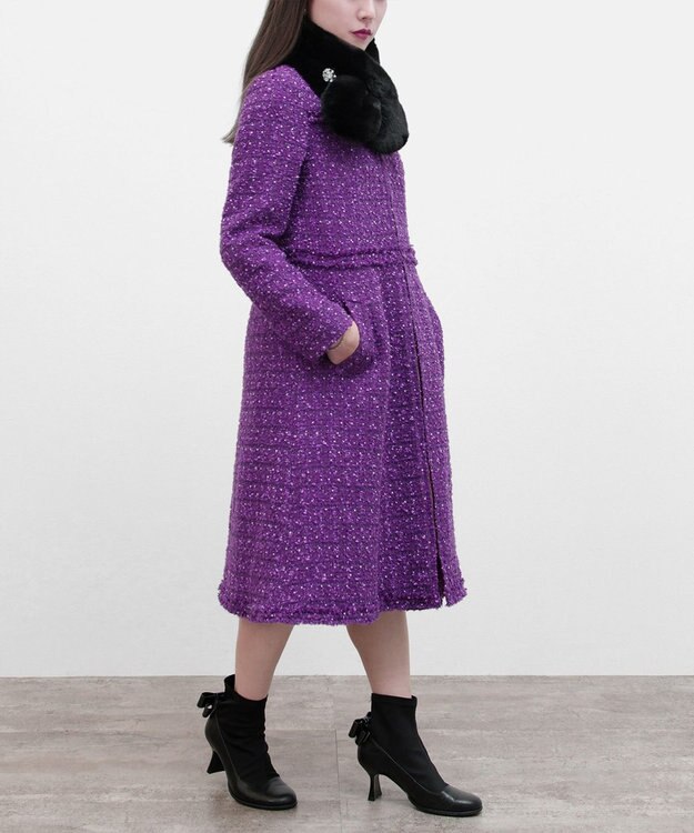 TOCCA 【消臭】SWEET TWINKLE ツイードコート パープル系