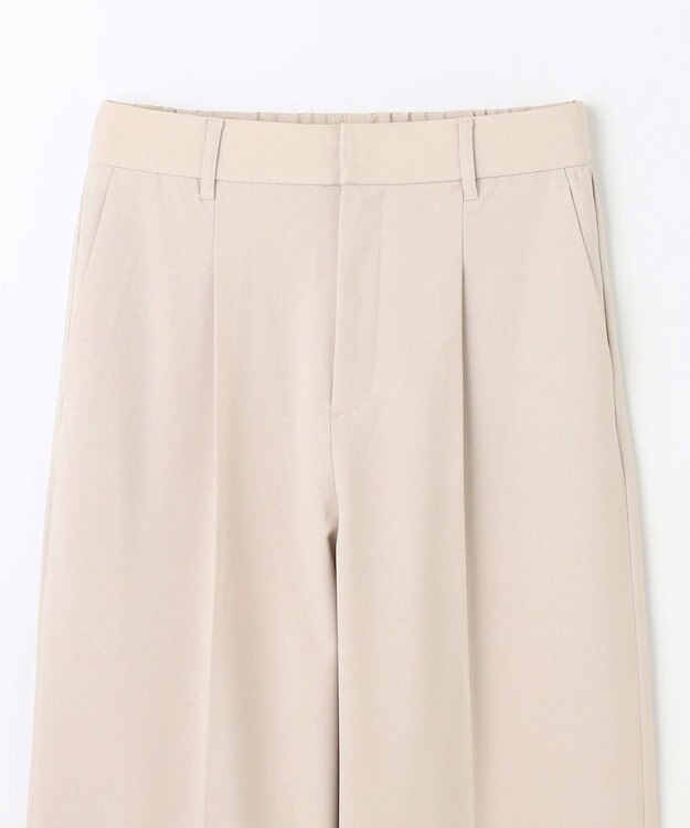 ANY L 【洗濯機可/ストレッチ/ウエストゴム/セットアップ可】イージーケアワイドパンツ ベージュ