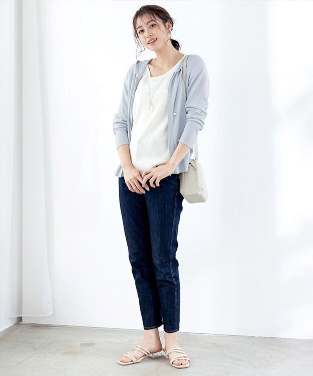 Tiaclasse サマーニットショートパーカー サックスグレー