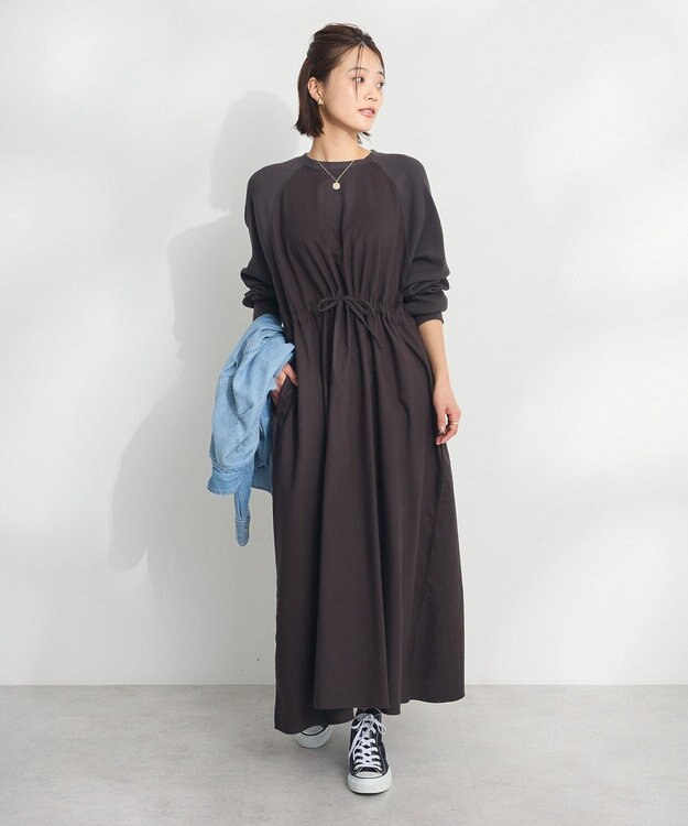 CRAFT STANDARD BOUTIQUE ワッフルスリーブワンピース Charcoal Gray