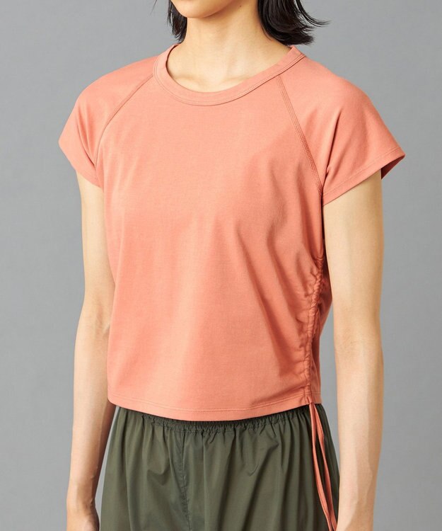 Chacott Chacott BALANCE HandsomeCotton サイドギャザーTシャツ サーモンピンク