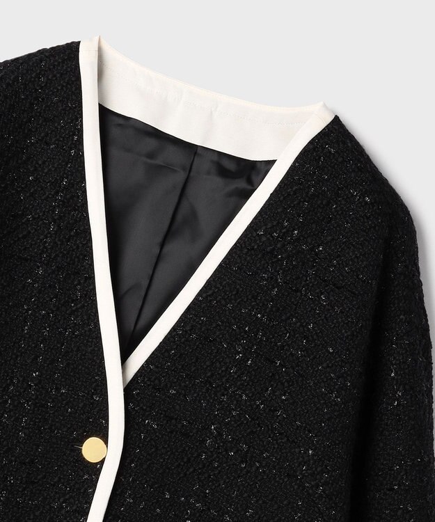 GRACE CONTINENTAL ツイードトリミングジャケット ブラック