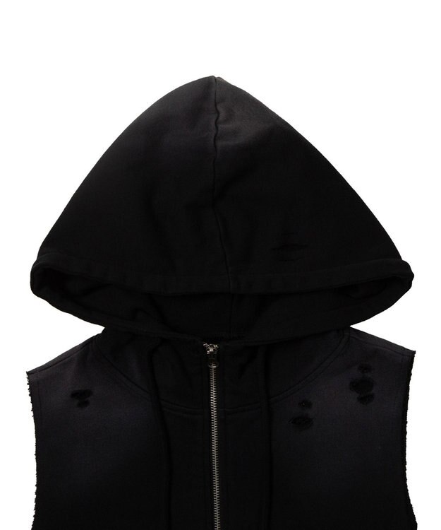 WEGO ヴィンテージウォッシュWジップN／Sパーカー ブラック