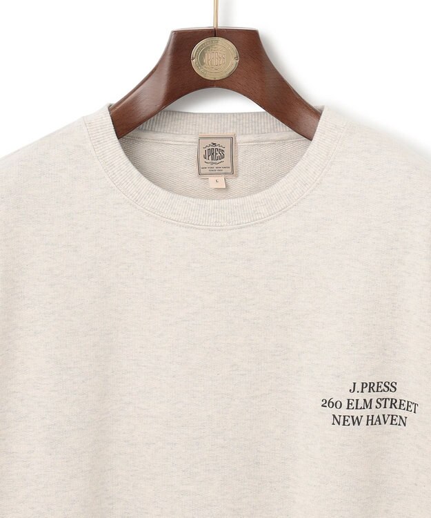 J.PRESS MEN インレージャージー アドレスプリント ロゴトレーナー ライトグレー系