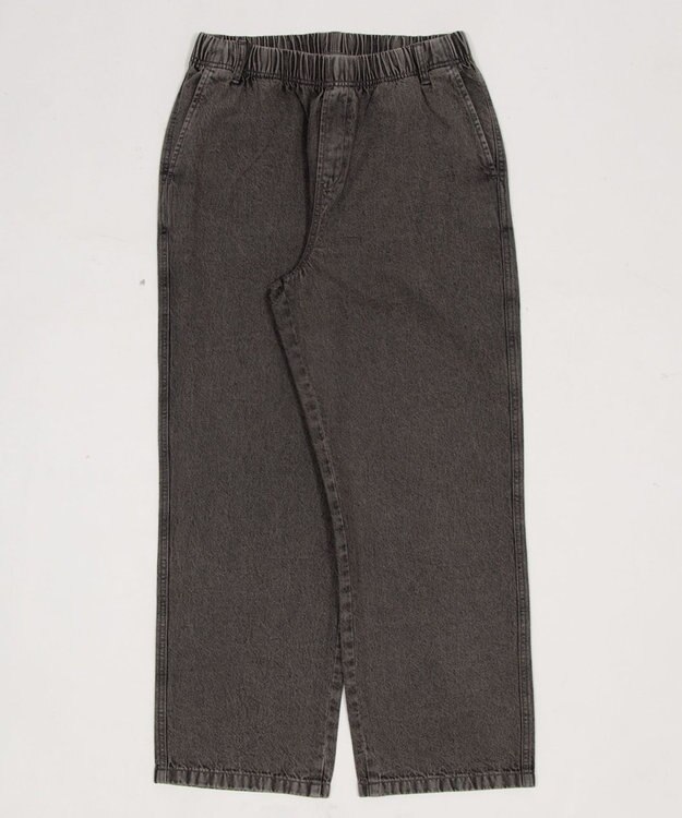 WEGO 【ユニセックス着用ITEM/ウエストゴム】ユルフィットデニムイージーパンツ グレー