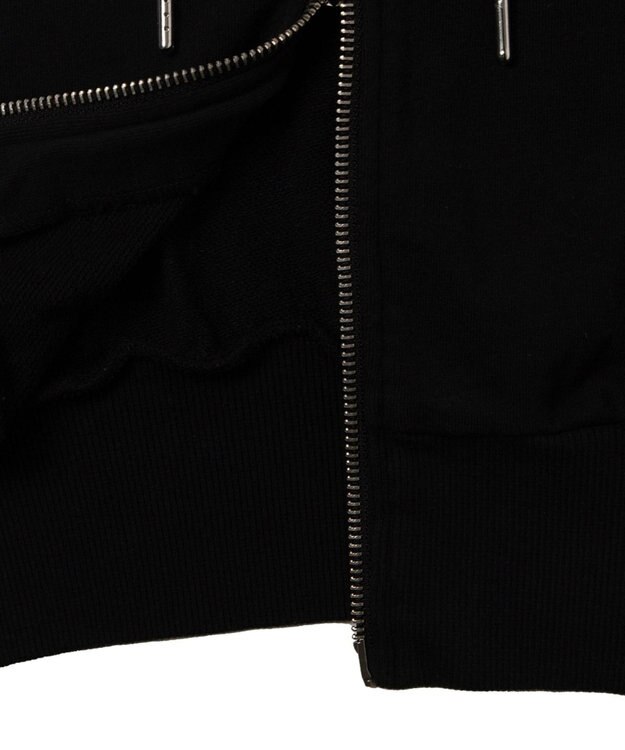 WEGO ヴィンテージウォッシュWジップN／Sパーカー ブラック