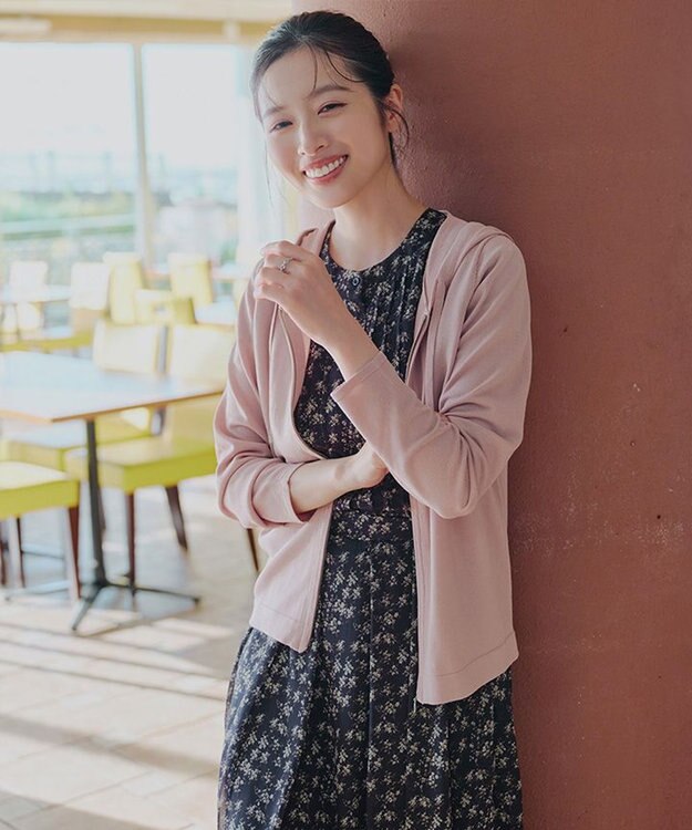 Tiaclasse サマーニットショートパーカー ピンク