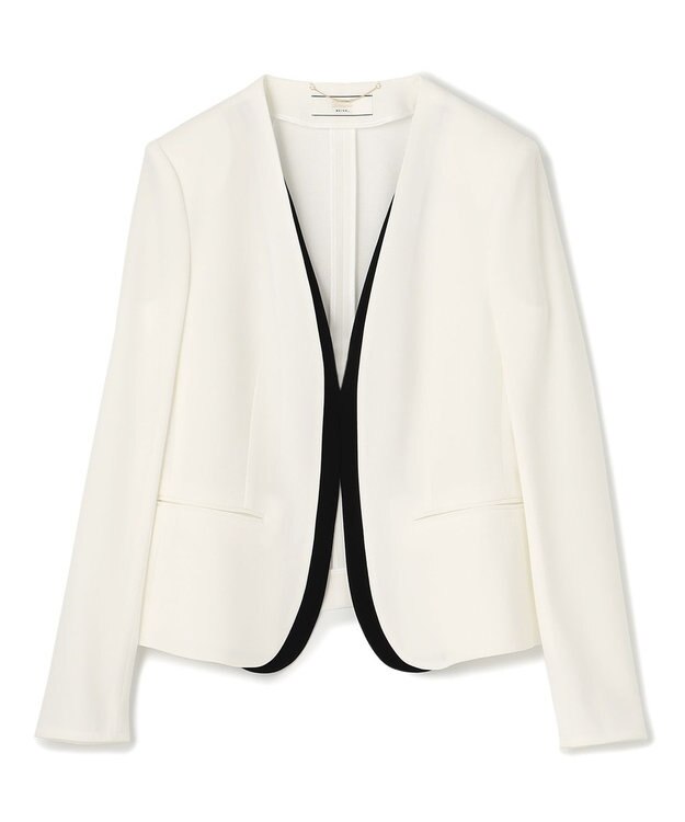 BEIGE， CINDY / ダブルカラージャケット White × Black