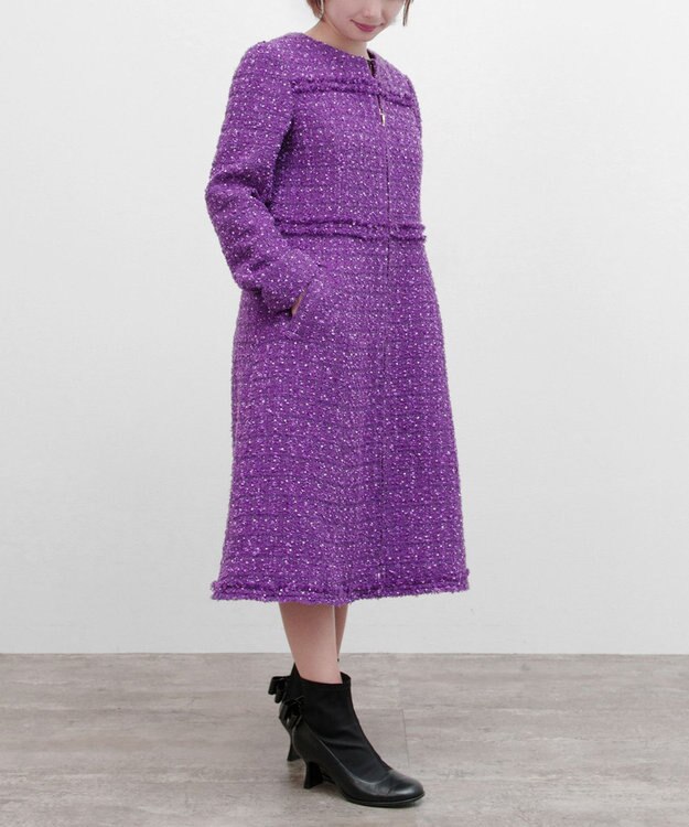 TOCCA 【消臭】SWEET TWINKLE ツイードコート パープル系