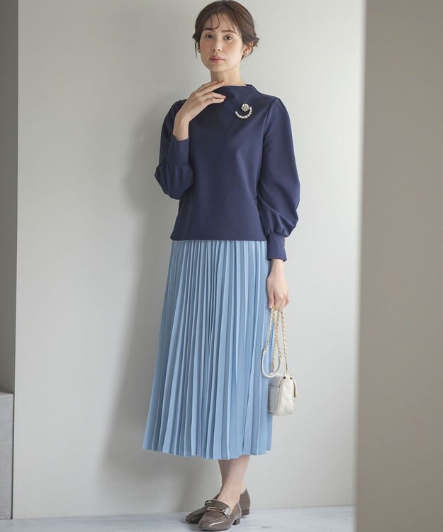 組曲 S 【WEB限定・2SET】ポンチトップス×プリーツスカートセットアップ ネイビー×ブルー系