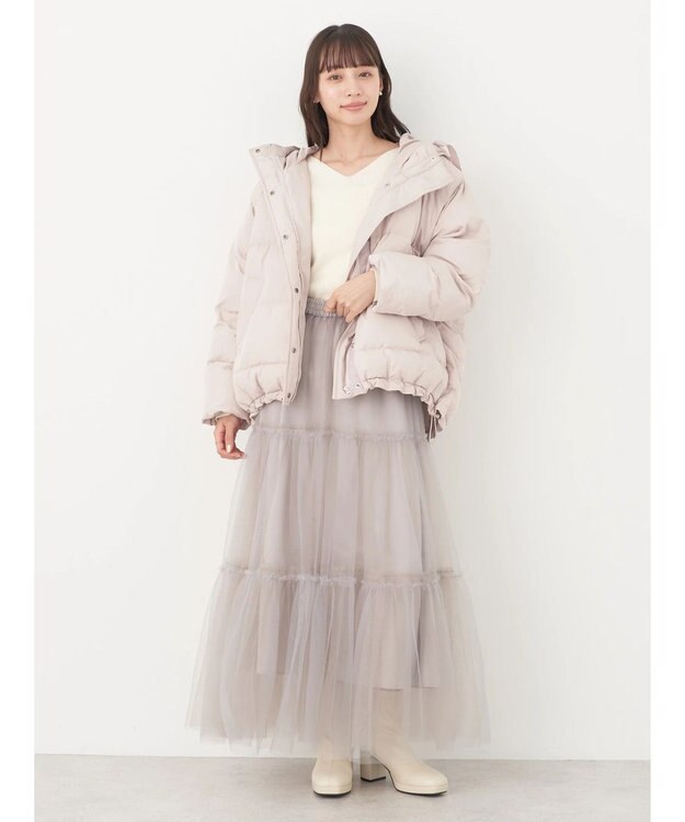 earth music&ecology フーディー中綿ブルゾン Beige