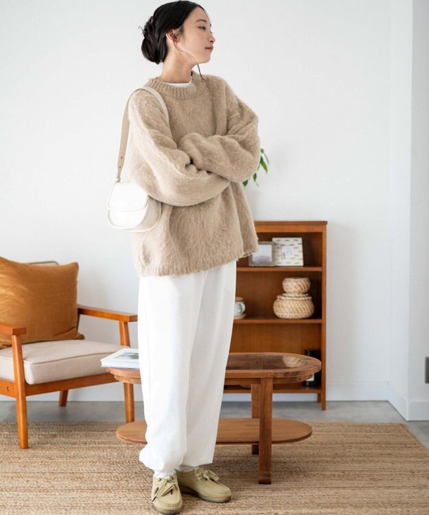 WEGO モヘアライクBIGプルオーバー ベージュ