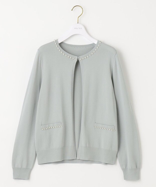 ANY SIS 【AIコラボ】リブインナー アンサンブル ミントグレー