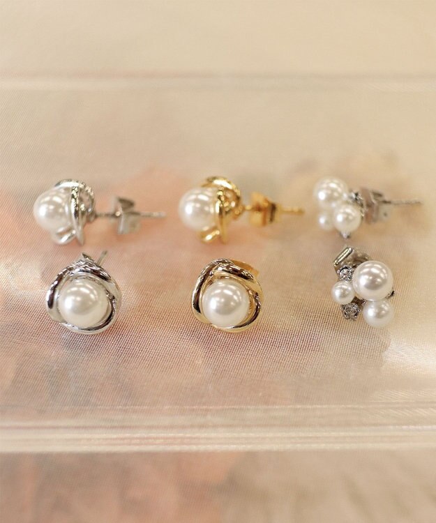 Tiaclasse 【5TYPEアソートデザイン・金属アレルギー対応】パールイヤリング・ピアス ピアス：ゴールドD