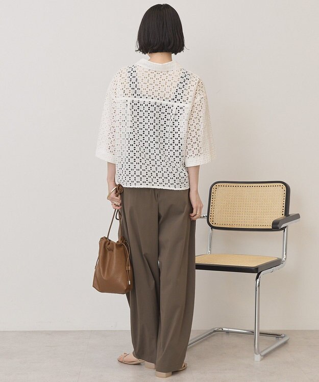 AMERICAN HOLIC 刺繍ショート半袖シャツ Off White