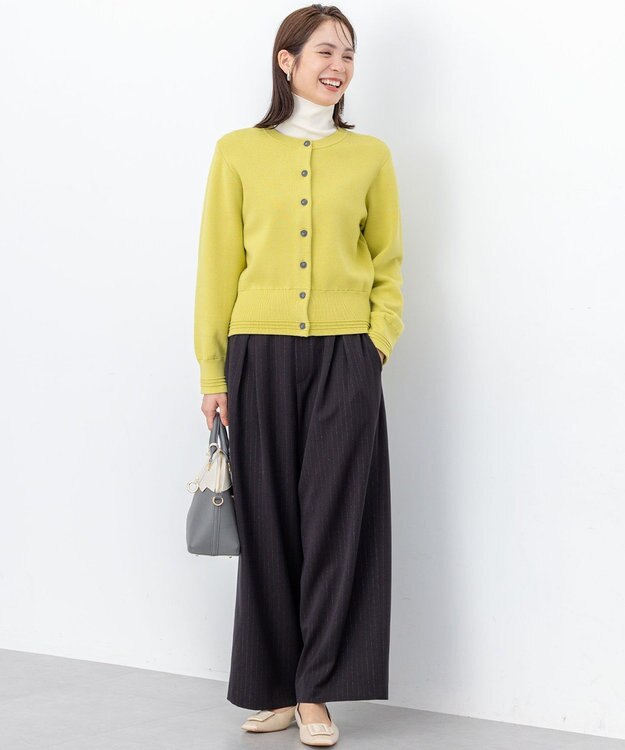 組曲 S 【加藤ローサさん着用】スムースストレッチジャケット カーディガン モスグリーン系