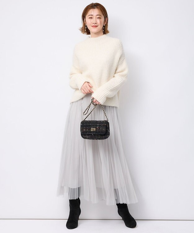 23区 ブラッシュドアルパカブレンド ニット ホワイト系