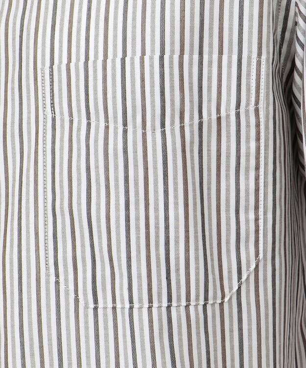 JOSEPH ABBOUD 【キングサイズ】JCサテンストライプ　シャツ ダークブラウン系1