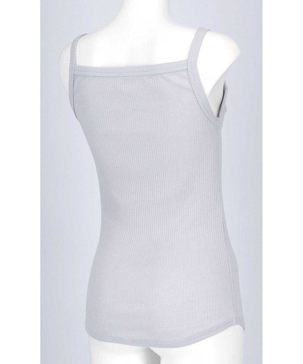 une nana cool 綿100% リブ編みコットン キャミソール GY