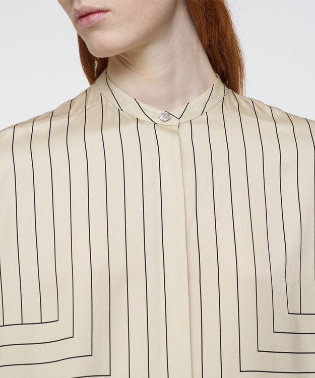 JOSEPH ジオメトリック アニメーション　ロングスリーブブラウス Affogato / Black