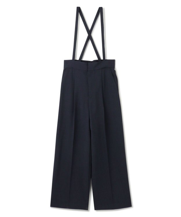 uncrave ウォッシャブルドライサップ ワイドパンツ（サスペンダー付き） ネイビー
