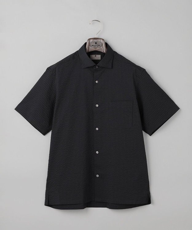 GOTAIRIKU リラックスシルエット【高通気性/吸水速乾】ドッツエアー クールマックスサッカーシャツ ブラック/26年新色