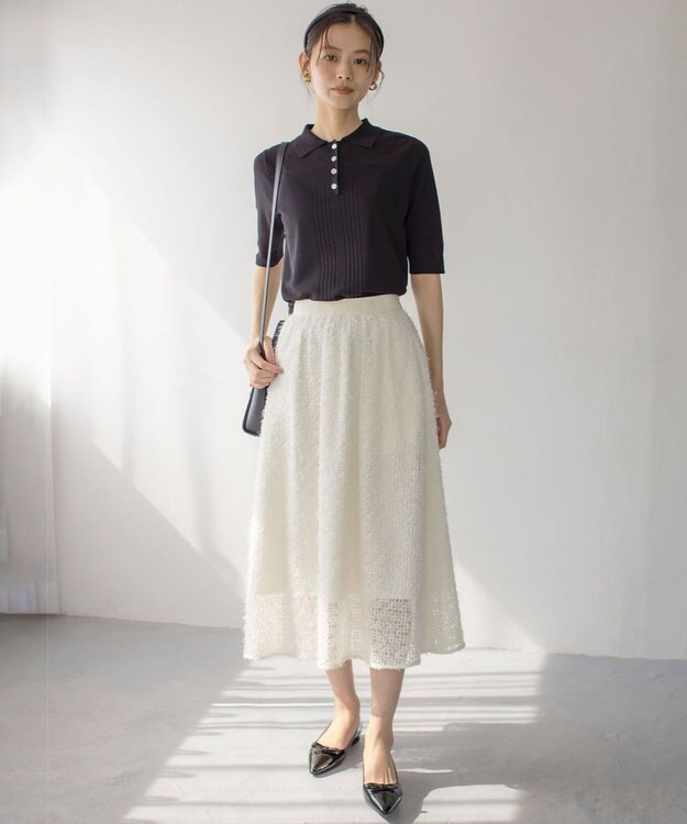 組曲 S フェザーチュール スカート オフベージュ系