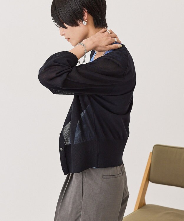 AMERICAN HOLIC 【2SET・接触冷感】カーディガン+ノースリーブニット Navy