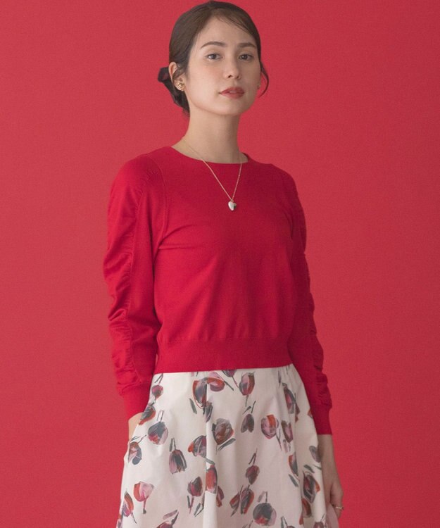 組曲 ハーフパールハート ネックレス ゴールド系