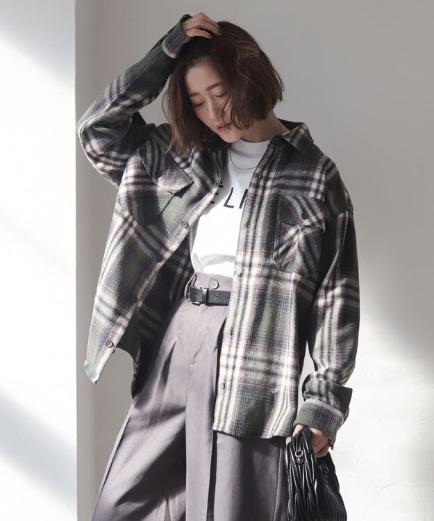 WEGO 【2025年秋冬新作/ユニセックス着用ITEM/SMLサイズ展開】ヘビーネルチェックシャツ（LS） 柄4