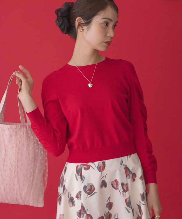 組曲 ハーフパールハート ネックレス ゴールド系