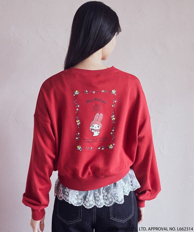 earth music&ecology マイメロディ＆クロミ／ｅａｒｔｈ　レトロアートスウェット Red