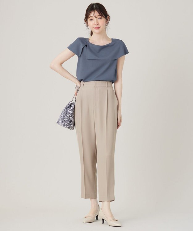 ANY SIS L ケープディテール カットソー ブルーグレー