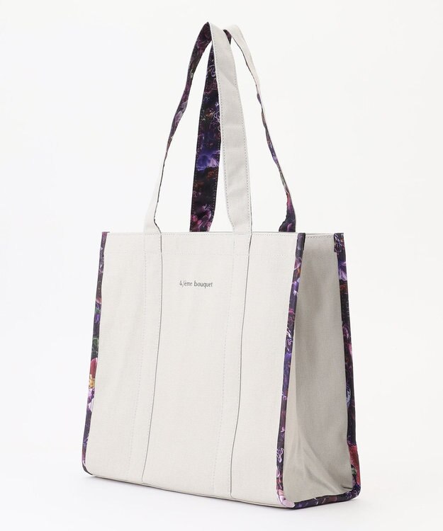 自由区 【カトリエムブーケ】Sac a fleurs プリントバッグ ベージュ