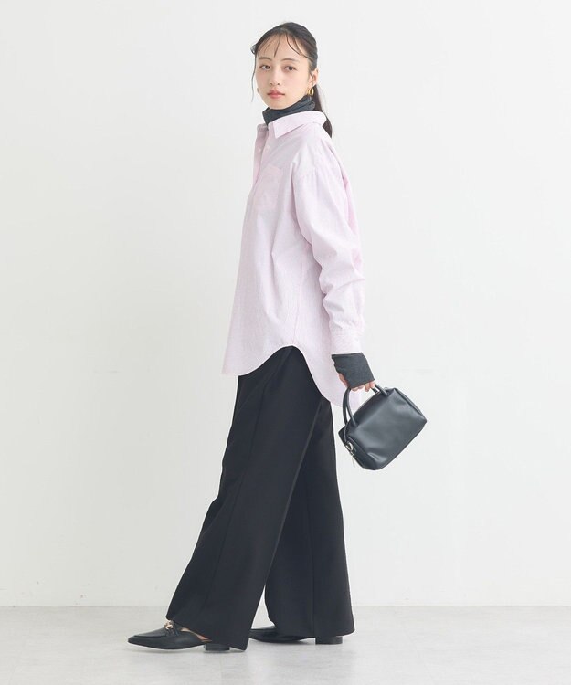 earth music&ecology センターシームフレアパンツ Black