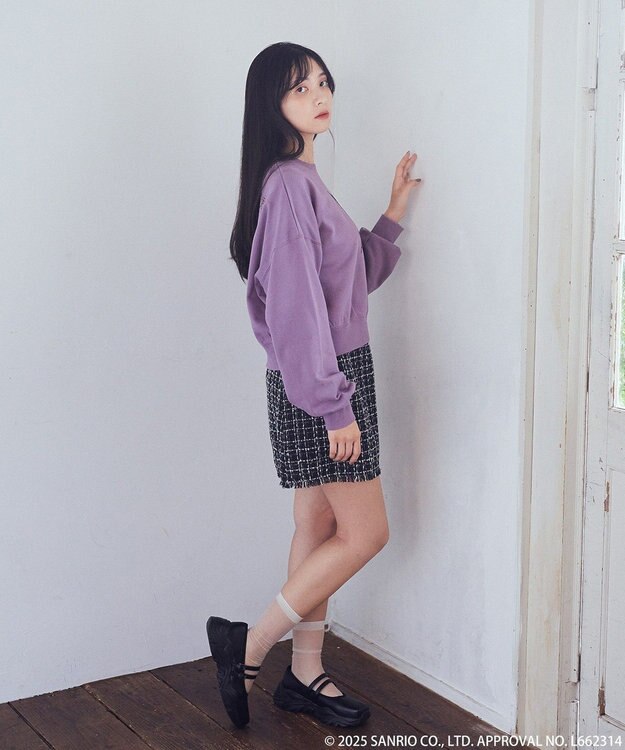 earth music&ecology マイメロディ＆クロミ／ｅａｒｔｈ　レトロアートスウェット Purple