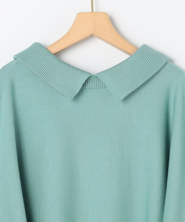 組曲 S 【加藤ローサさん着用 / 前後着用可】スムースストレッチロールネック ニット スモーキーグリーン系
