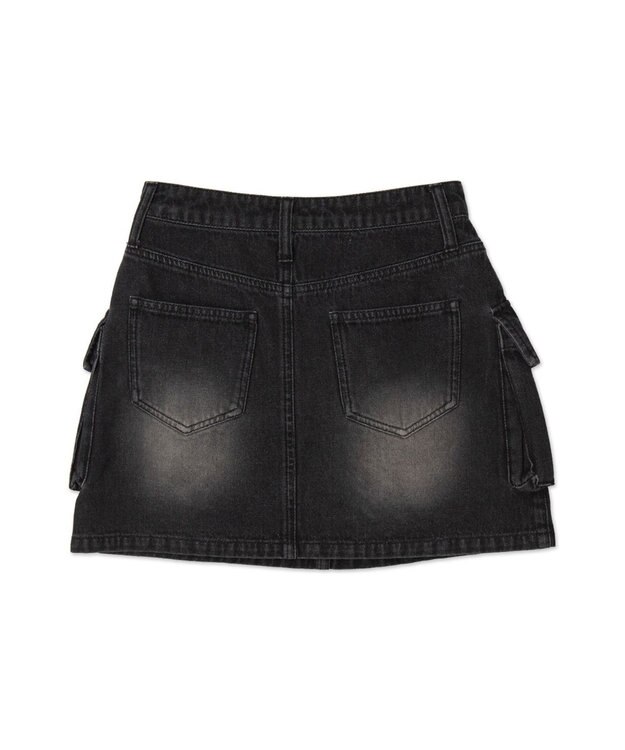 WEGO ヴィンテージウォッシュカーゴミニスカート ブラック