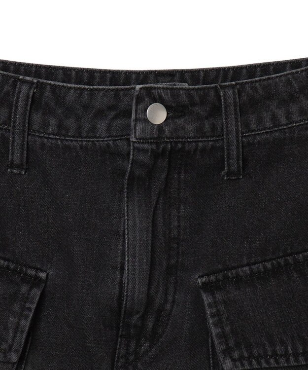 WEGO ヴィンテージウォッシュカーゴミニスカート ブラック