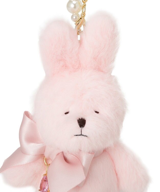 Maison de FLEUR ビジューリボンラビットチャーム Pink