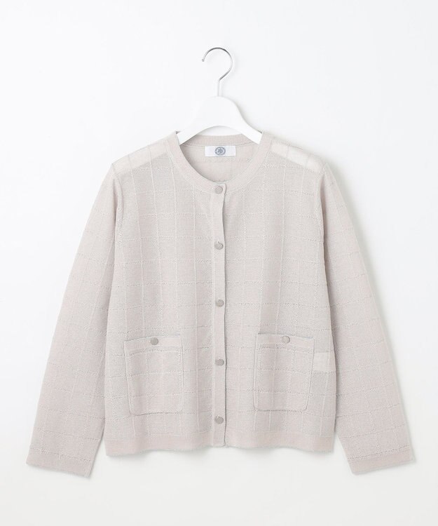 J.PRESS LADIES 【洗える】WINDY JACKET ニット ジャケット グレージュ系